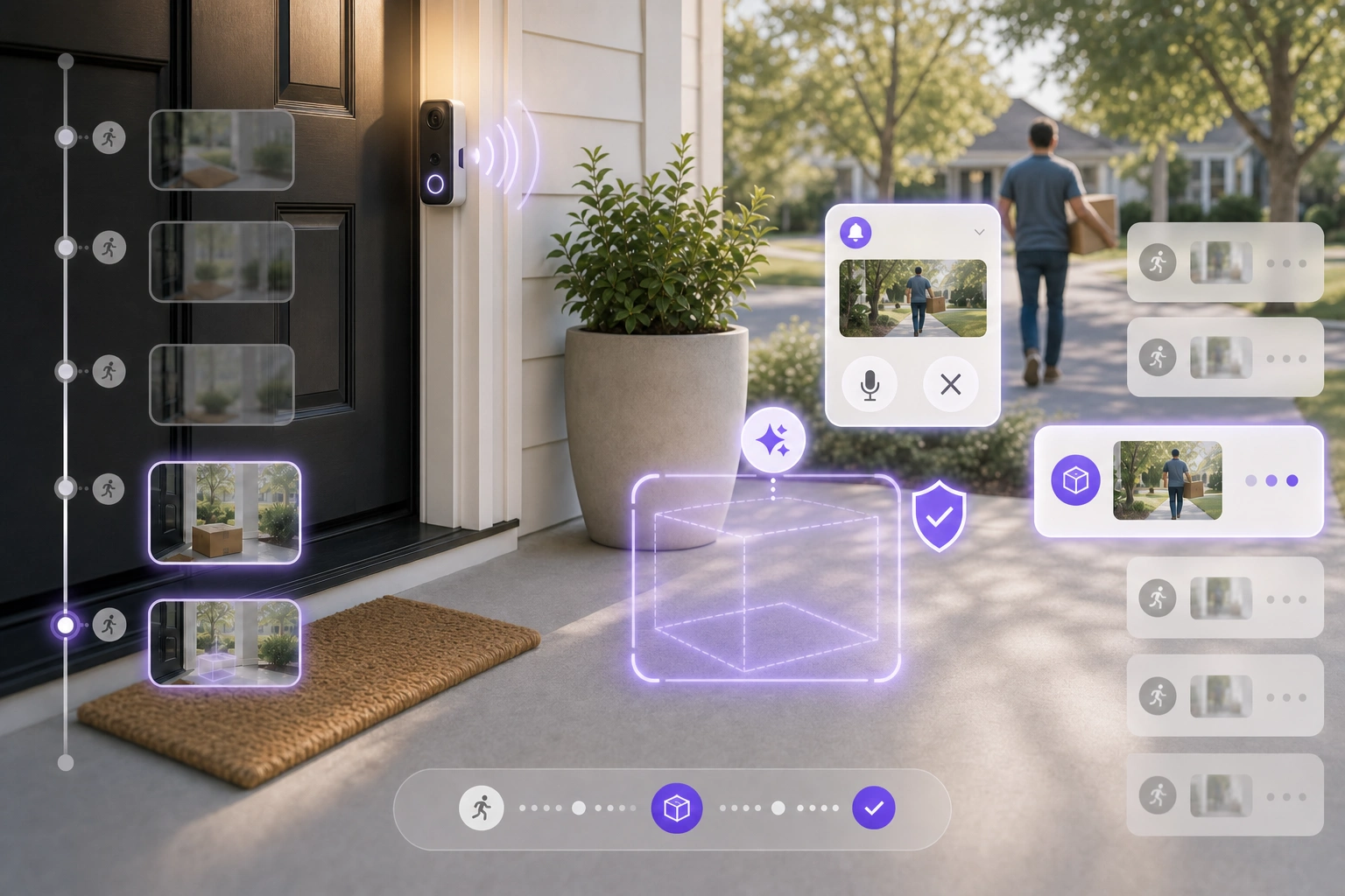 A package-removal event prompting an immediate owner notification and supported porch response